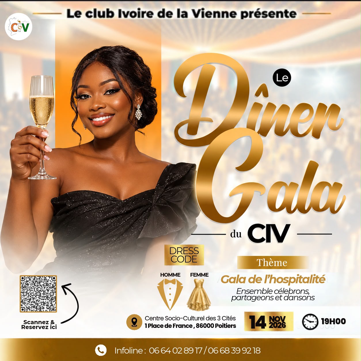 Invitation à un Gala le 14 novembre 2026 à Poitiers